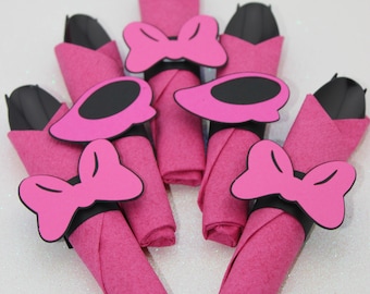 1 Set Minnie Mouse Besteck-Set, Utensilien-Set, Servietten, Minnie Mouse-Geburtstagsfeier, Minnie Mouse Besteck-Set, Minnie Mouse Servietten-Sets