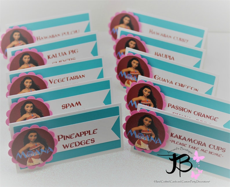 Moana Place Cards Moana Party Moana Inspired Birthday Moana Food Tents Moana Food Labels Moana Candy Buffet Labels Moana