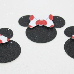 Minnie Mouse Paper Cutouts, Minnie Scrapbook, Minnie Party Decorations, Minnie Polka Dots Bow, Minnie Mouse Party, Minnie Mouse Tags, Minnie