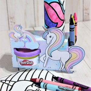 Enhörningar målargåva, Enhörningar målargåva, Enhörningar aktivitetslåda, Enhörningar målar- och Play-Doh-låda, Enhörningar målargåva bild 9