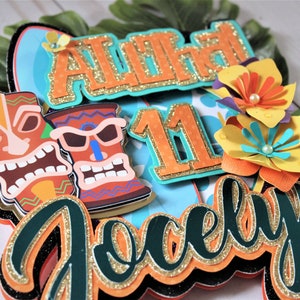 Luau Cake Topper, Hawaiian Cake Topper, Tropical Cake Topper, Aloha Cake Topper, Luau Birthday Cake Topper, Custom Hawaiian Cake Topper