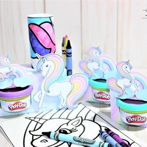 Enhörningar målargåva, Enhörningar målargåva, Enhörningar aktivitetslåda, Enhörningar målar- och Play-Doh-låda, Enhörningar målargåva bild 10