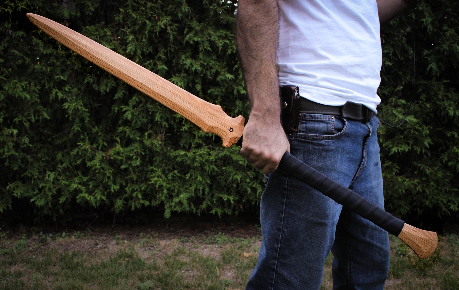 Vanguard Wooden Sword Staff Hybrid Spear Sword Long Grip Etsy