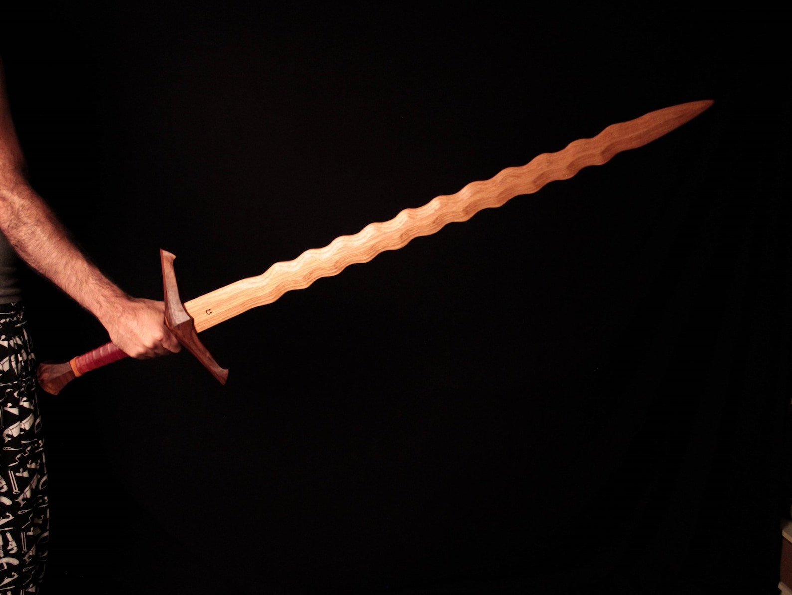 Ignis Flamberge Wooden Training Longsword Wooden Practice Etsy