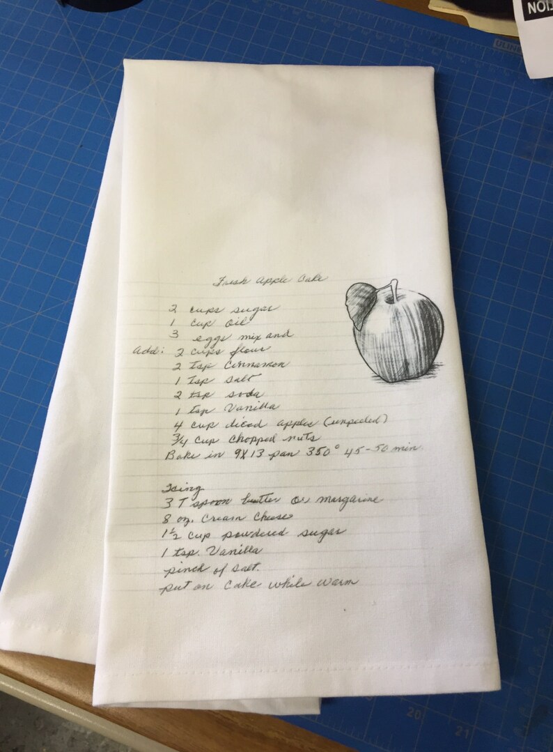 Custom Dish Towel With Family Recipe Teacher Gift Holiday Etsy