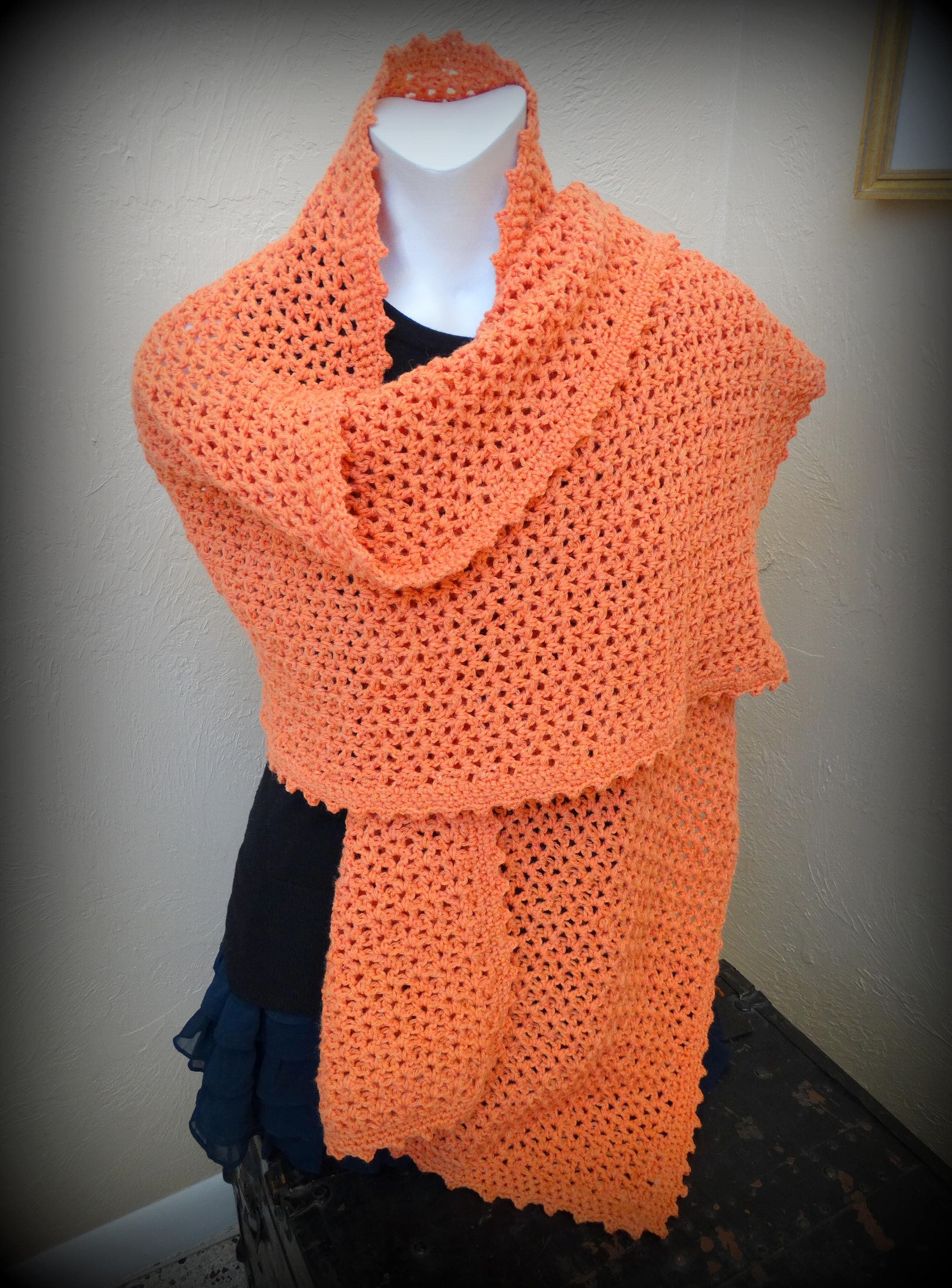 Handmade Crochet Scarf Shawl or Wrap. Etsy
