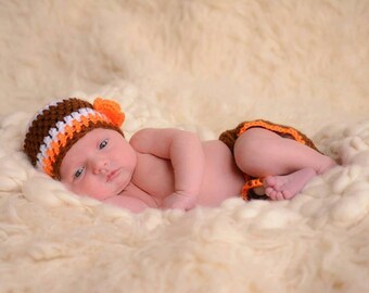 Baby Hat and Diaper Cover Set