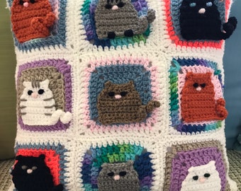 Cat Pillow Cover Crochet