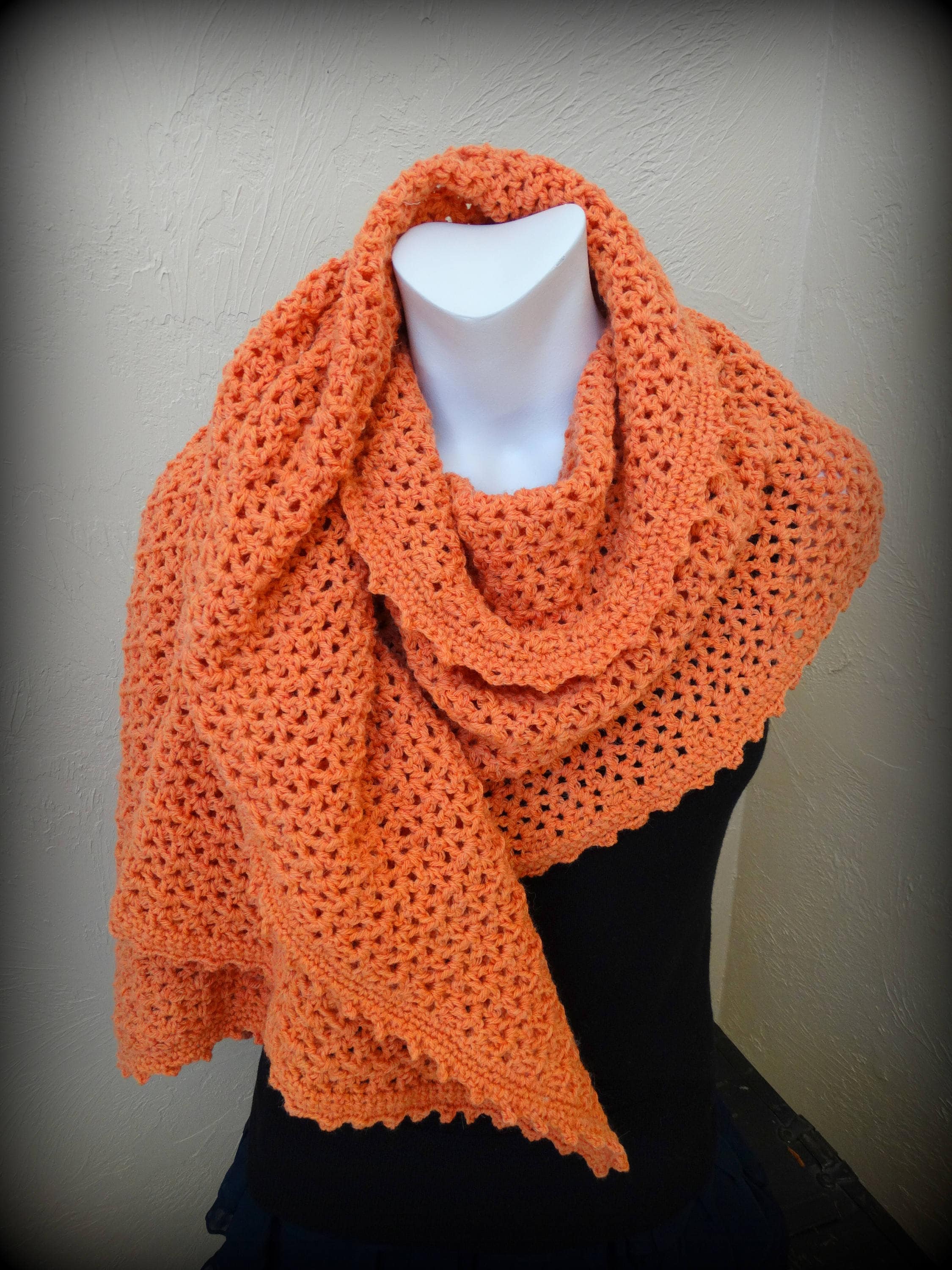 Handmade Crochet Scarf Shawl or Wrap. Etsy