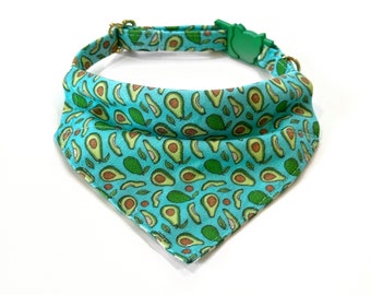 Avocados Cat Bandana, Over the Collar Cat Bandana with Breakaway Buckle and D-ring