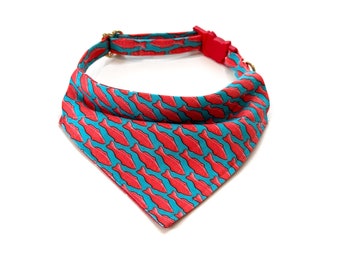 Gummy Fish Cat Bandana: Over The Collar with Breakaway Buckle