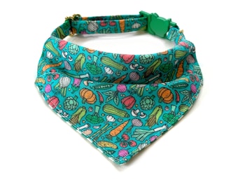 Veggies Cat Bandana: Over the Collar with Breakaway Buckle