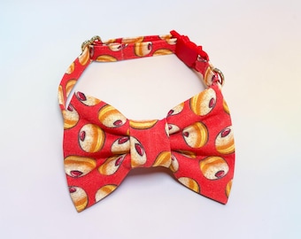 Donuts Katzen Halsband mit Fliege: Lustiges Ausreißer Halsband