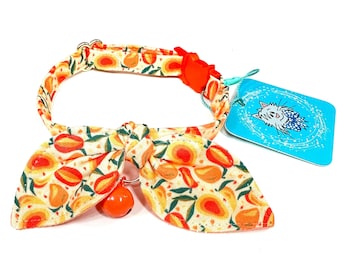 Mango Cat Collar with Bunny Ears Bow Tie - Breakaway Buckle