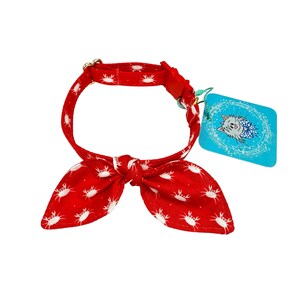 Collar para gato con diseño de cangrejo, pajarita con orejas de conejo, hebilla de seguridad