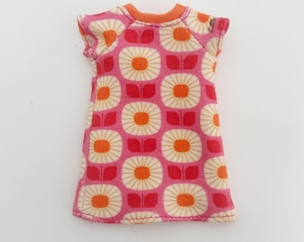 Blythe Doll Dress, Organic Cotton, Vintage Floral Print