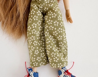 Blythe Doll Pants: Japanese Kimono Cotton Barrel Leg Trousers