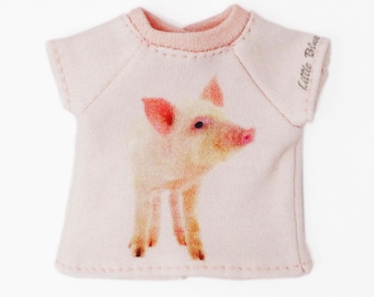 Blythe Doll T-Shirt: Organic Cotton Jersey with Piglet