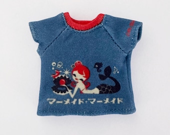 T-shirt for Blythe with Mermaid, 100% organic cotton.