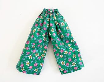 Blythe Doll pants: Liberty strawberry pattern 100% cotton Loose fit long Leg Pants
