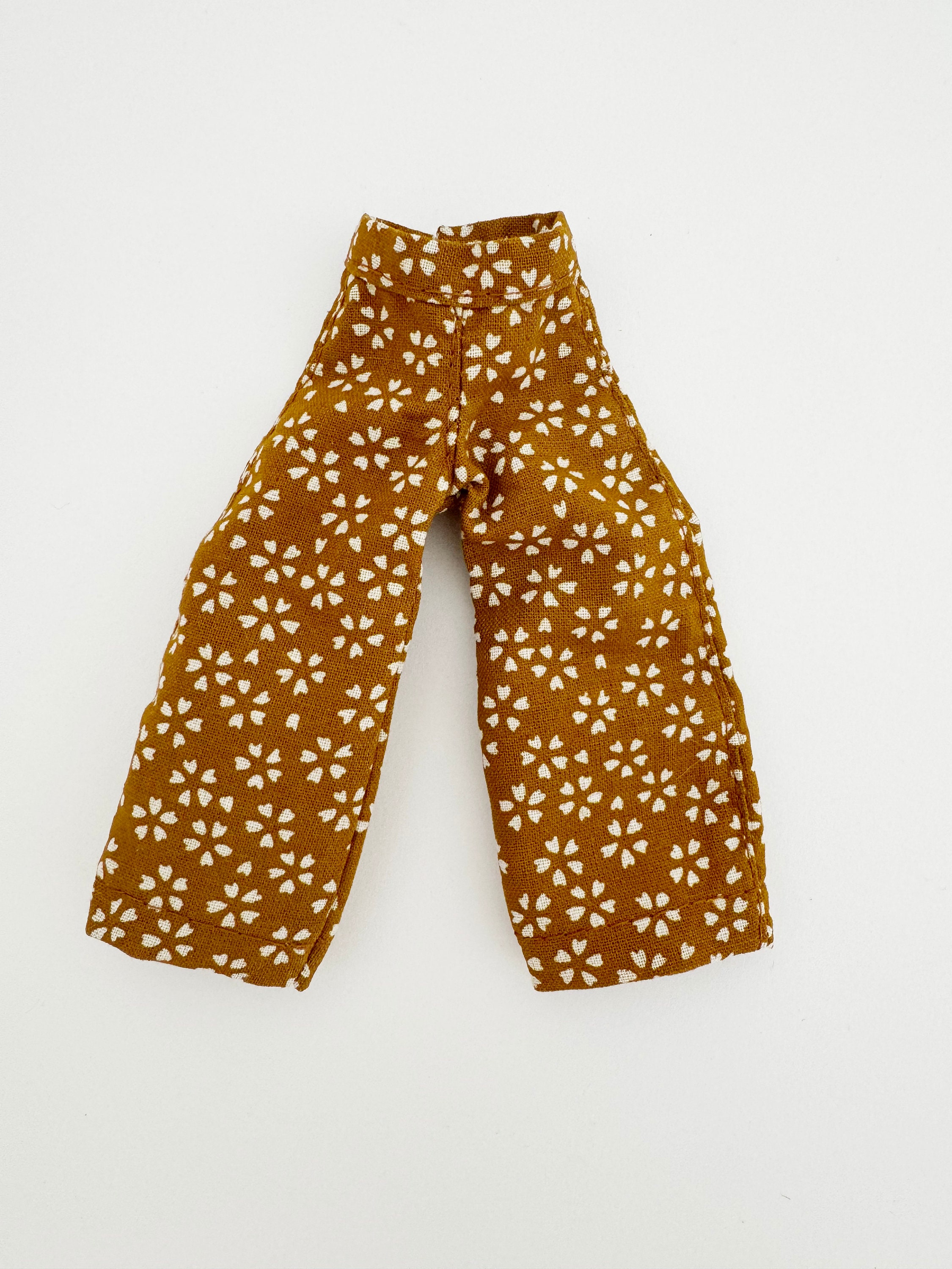Blythe Doll Pants: Japanese Kimono Fabric with Cherry Blossoms