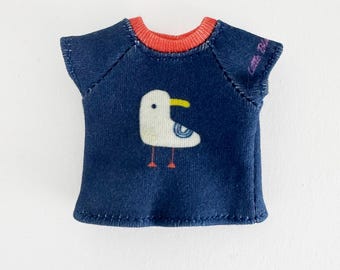 T-shirt for Blythe with Seagull, 100% organic cotton.