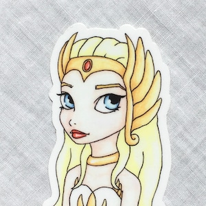 She-Ra Vinyl Sticker, 80s, Waterproof, Free Shipping, Fanart, Fan art, Cartoon, Girl Power, Princess of Power, Fantasy, Gold