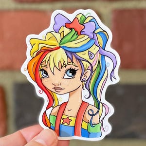 Rainbow Brite Vinyl Sticker, Waterproof, Weatherproof, Cute, Fanart, Fantasy, Rainbow, Girl, 80’s Cartoon, 80’s, Modern, Anime, Fan Art