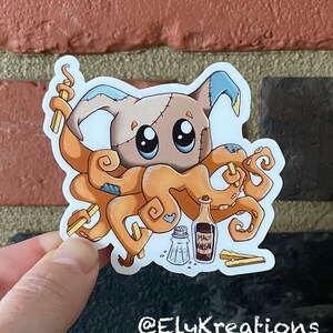 Salt and Vinegar French Fry OctoKreature Vinyl Aufkleber / Versand versandkostenfrei / wasserfest / süß / Octopus / Fantasy / Anime / gruselig süß
