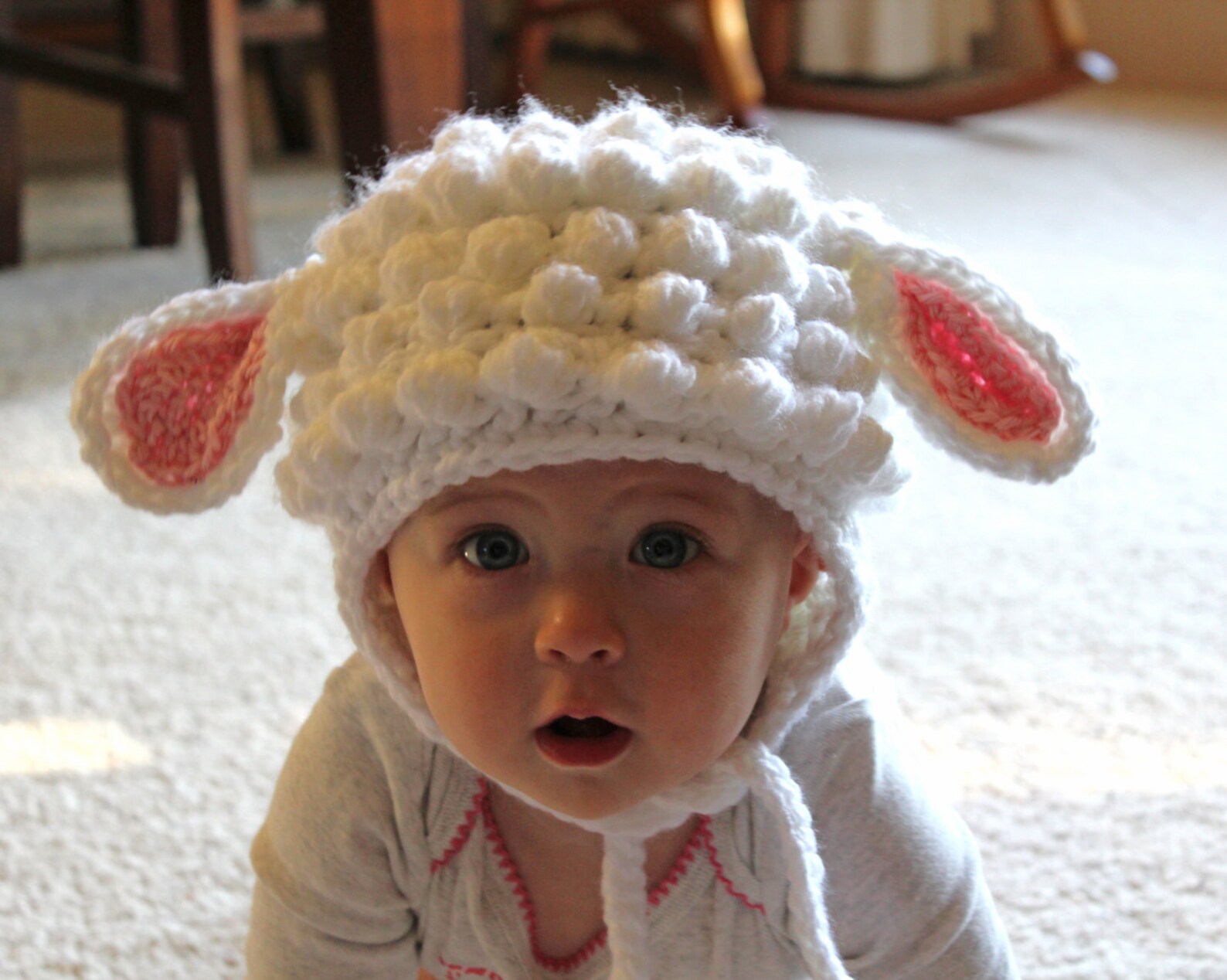 Little Lamb Baby Hat Crocheted Lamb Hat Baby Lamb Hat Photo Etsy