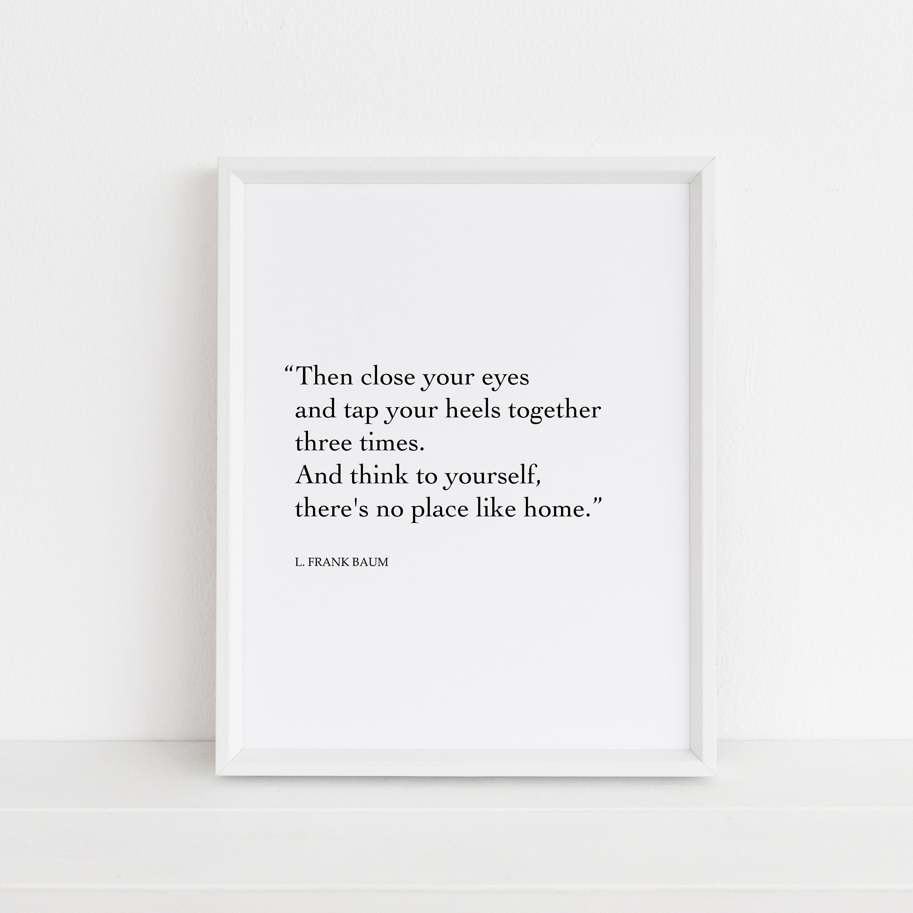 L. Frank Baum Print There's No Place Like Home Quote From - Etsy