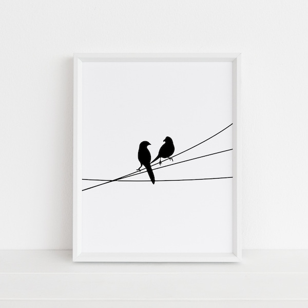 Birds on a Wire Print - Etsy