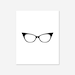 Cat Eye Glasses Printable, Black and White Instant Download, Modern ...