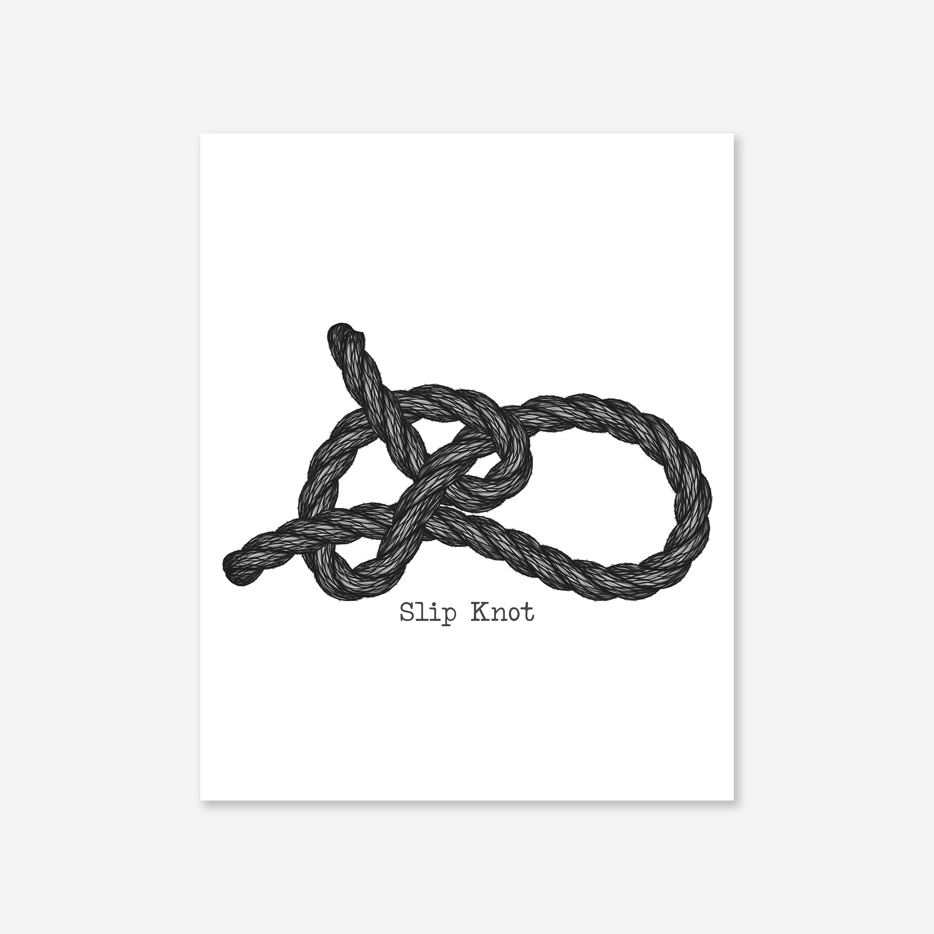 Slip Knot Knot Print Nautical Rope Black Gray and White Etsy