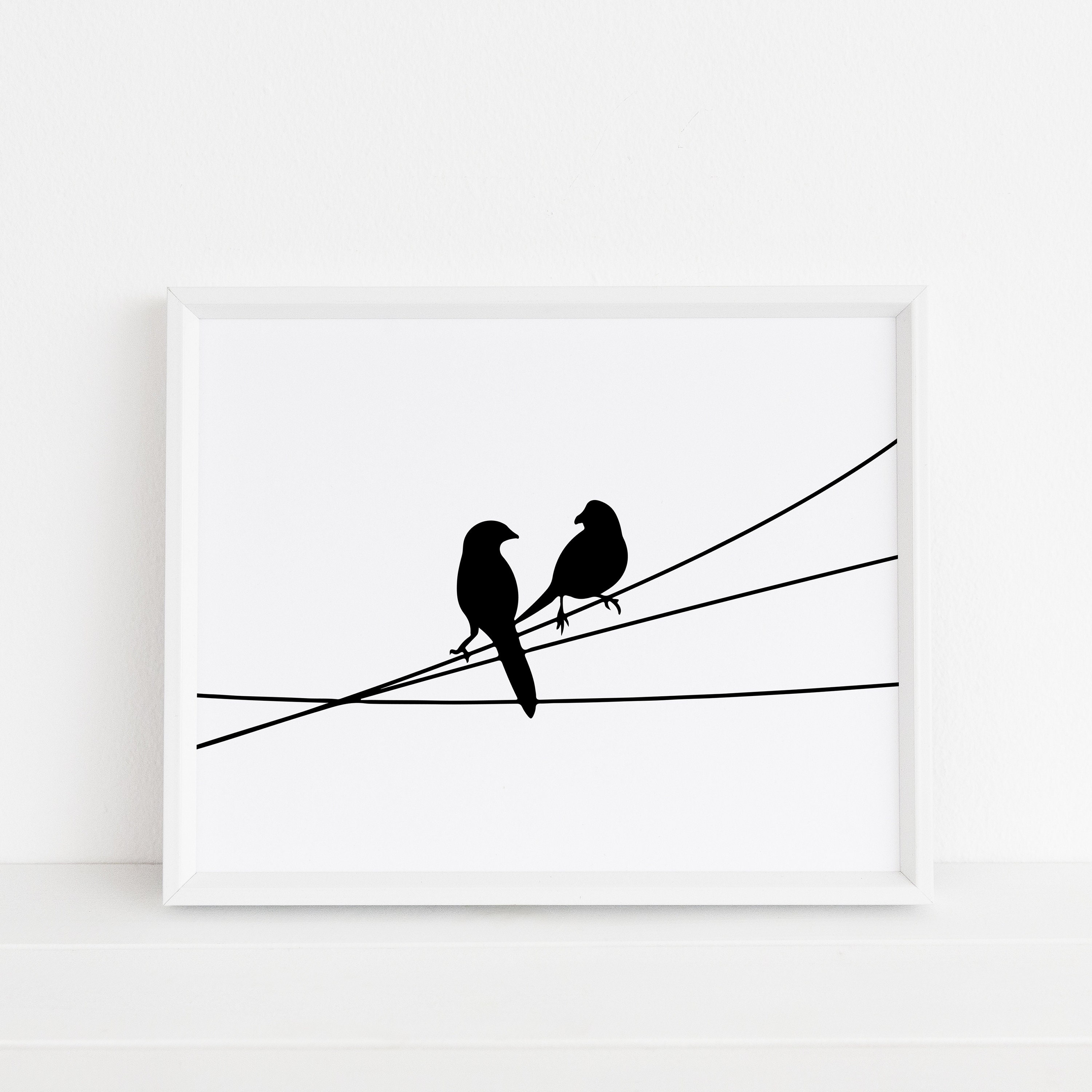 Birds on a Wire Print Black and White Horizontal Animal Wall - Etsy Birds on a Wire Print Black and White Horizontal Animal Wall - Etsy