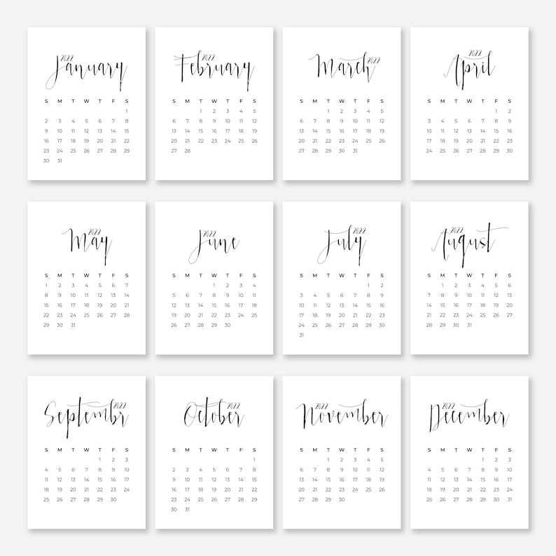 monthly 2022 printable calendar one page 2022 blank