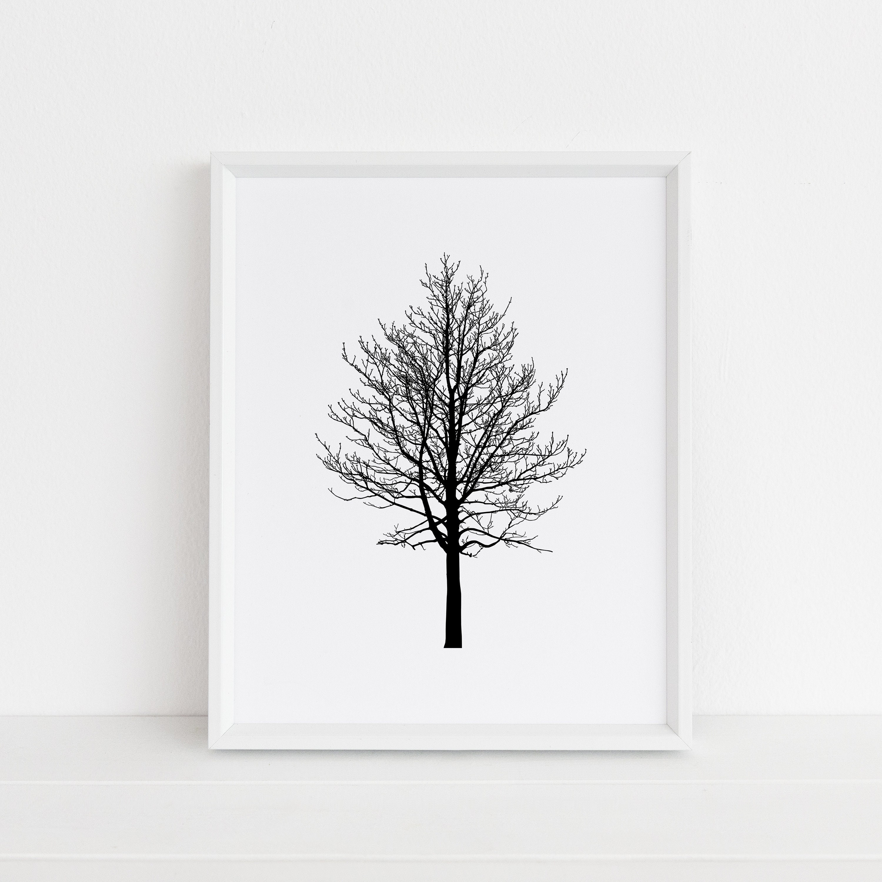 Winter Tree Black and White Chestnut Tree Winter Printable - Etsy
