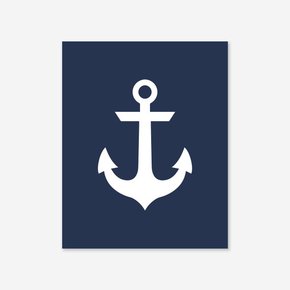 Anchor on Navy Blue Print, Nautical Wall Art, Blue Beach Decor, Modern  Nursery Art, Instant Download, Printable -  Canada