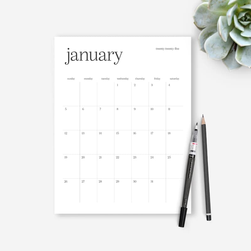2025 Clipboard Calendar Etsy