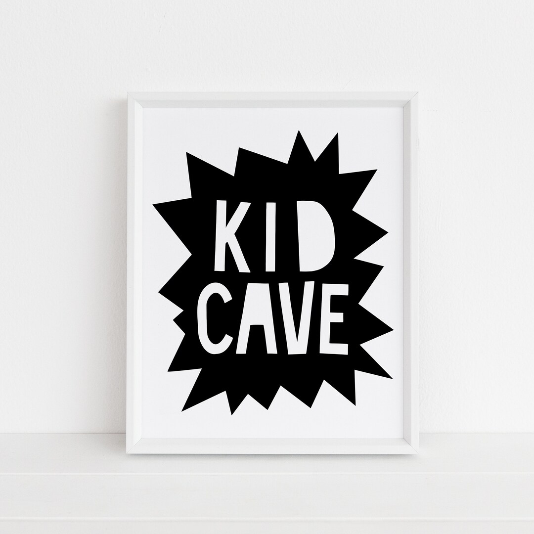 Kid Cave Print, Playroom Print, Kids Wall Art, Black and White Nursery ...