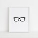Cat Eye Glasses Printable Black and White Instant Download - Etsy