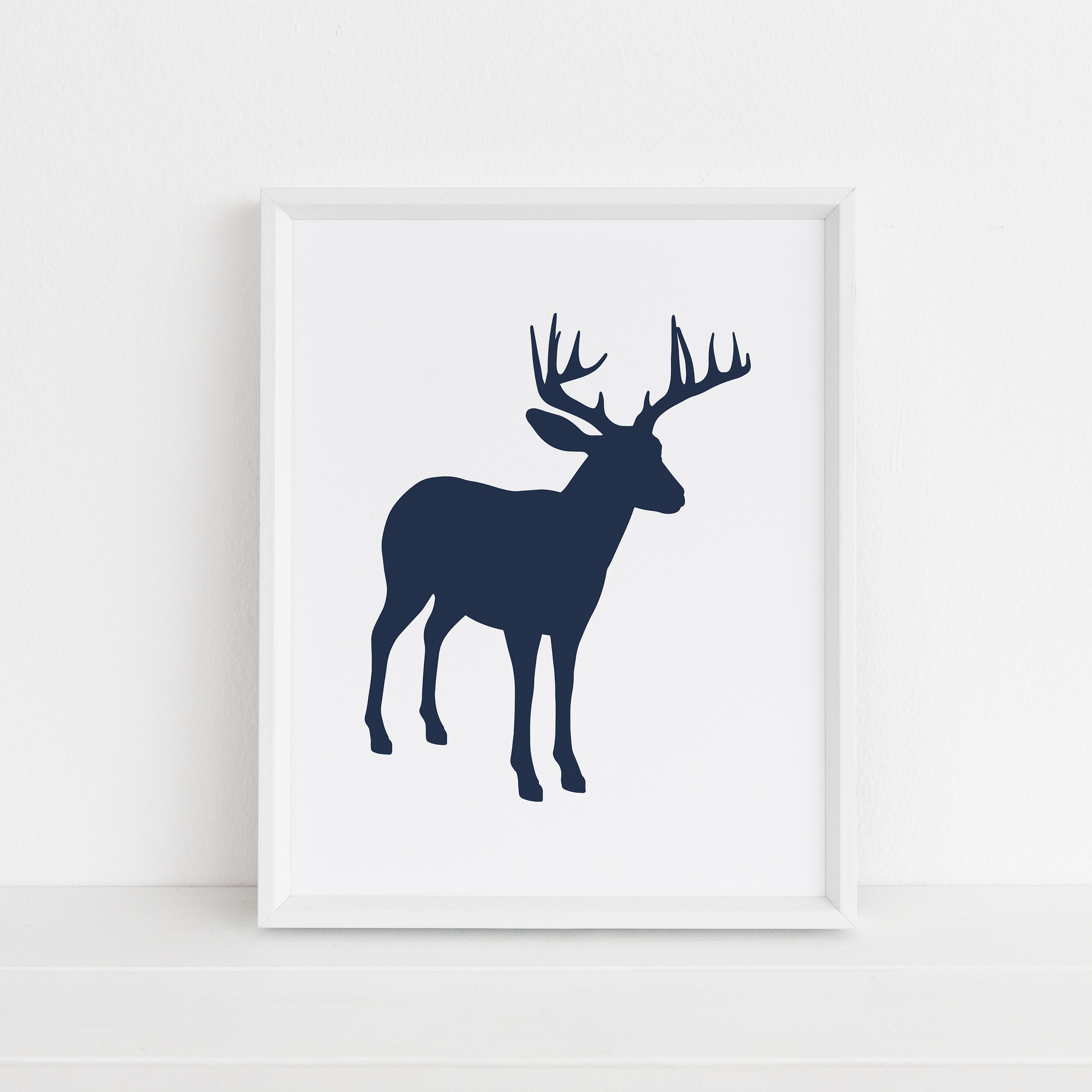 Home Décor Navy Blue Decor Printable Deer Head Deer Prints Deer