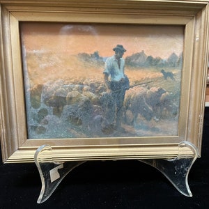 1930 framed print shepherd with his flock
