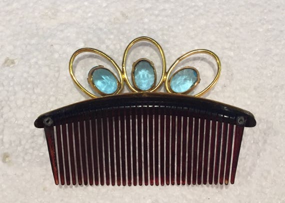 Vintage Jeweled Hair Comb - image 2