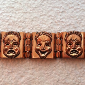 Copper Comedy & Tragedy bracelet by Renoir