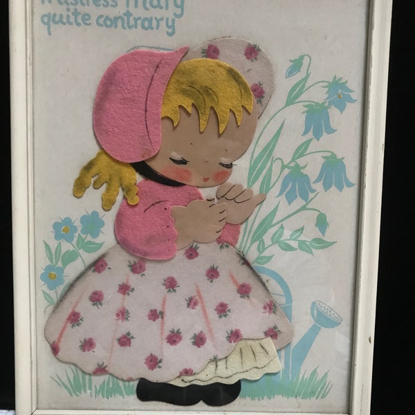 Vintage IRMI felt picture Mistress Mary