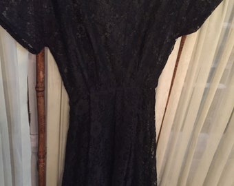 Vintage black lace dress