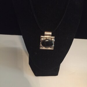 Silver & onyx pendant