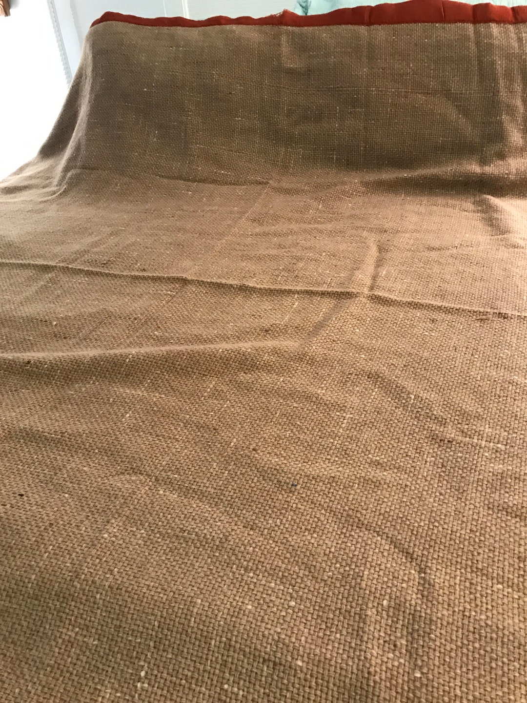 Vintage Hand Loomed Wool Blanket With Satin Edge Etsy