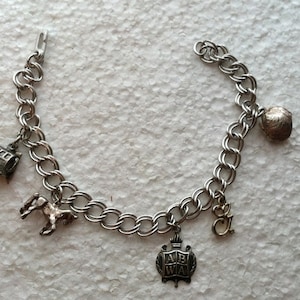 Vintage Sterling Silver Charm Bracelet with 5 Charms